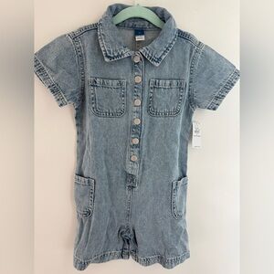 Old Navy Denim Short Sleeve Kids Romper - 5T NWT